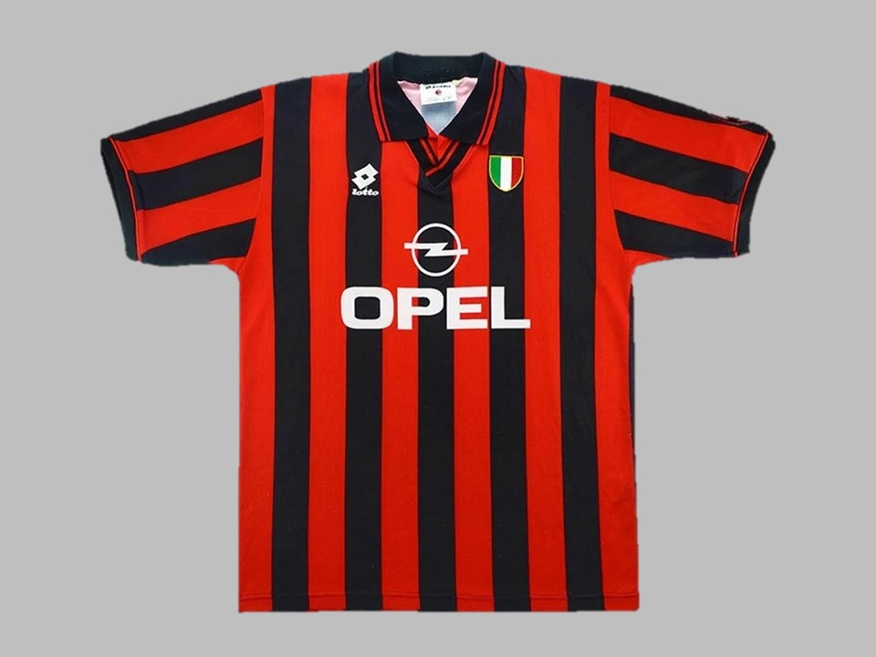 AC MILAN 1996 BARESI 6 HOME SHIRT (Excellent) XL – Retro Vintage